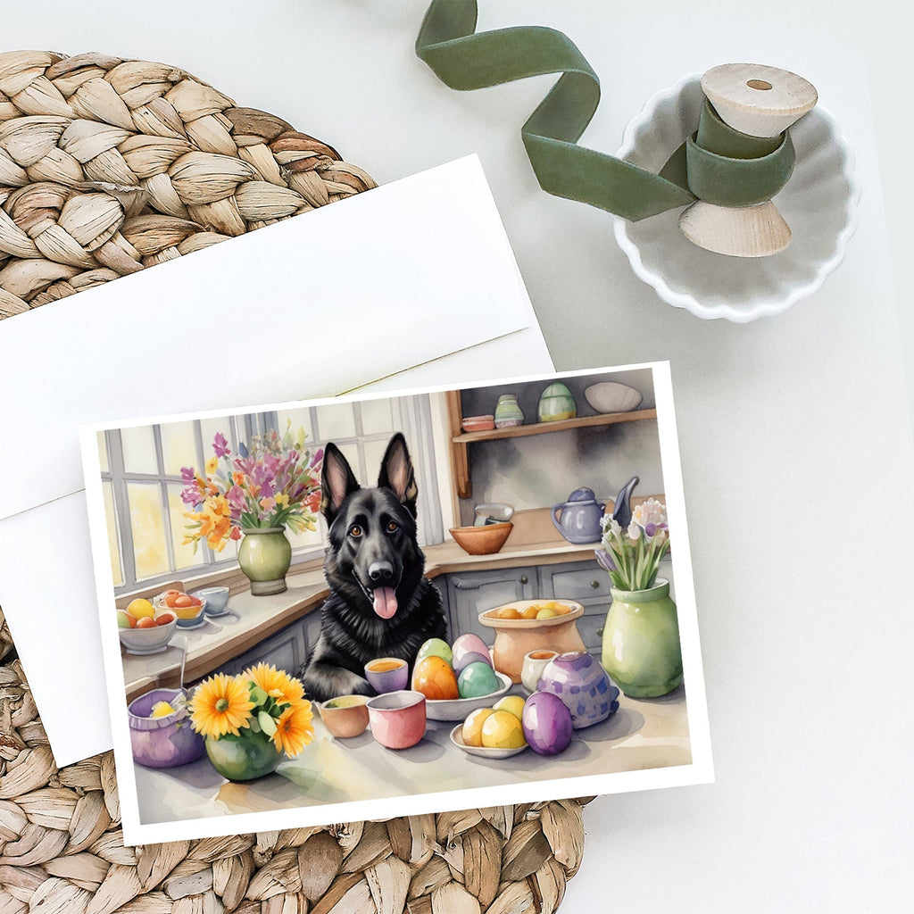 Decorating Easter German Shepherd Greeting Cards Pack of 8 Blank Cards with Envelopes Whimsical A7 Size 5x7