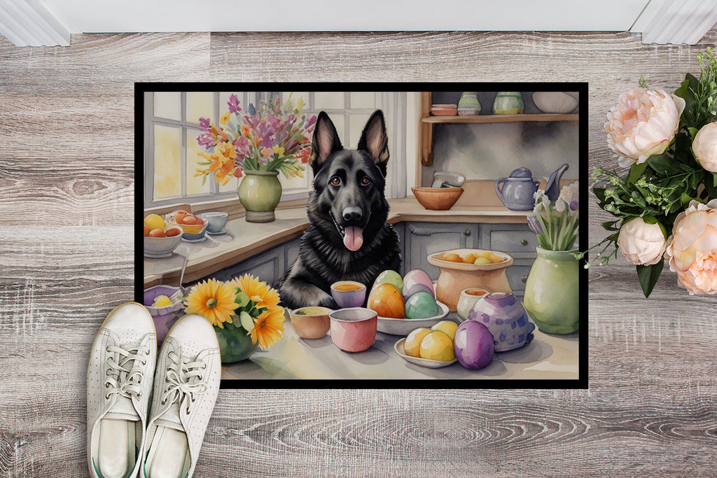 Decorating Easter German Shepherd Doormat Indoor Outdoor 18H X 27W Front Door Mat Rugs for Entryway, Non Slip Washable