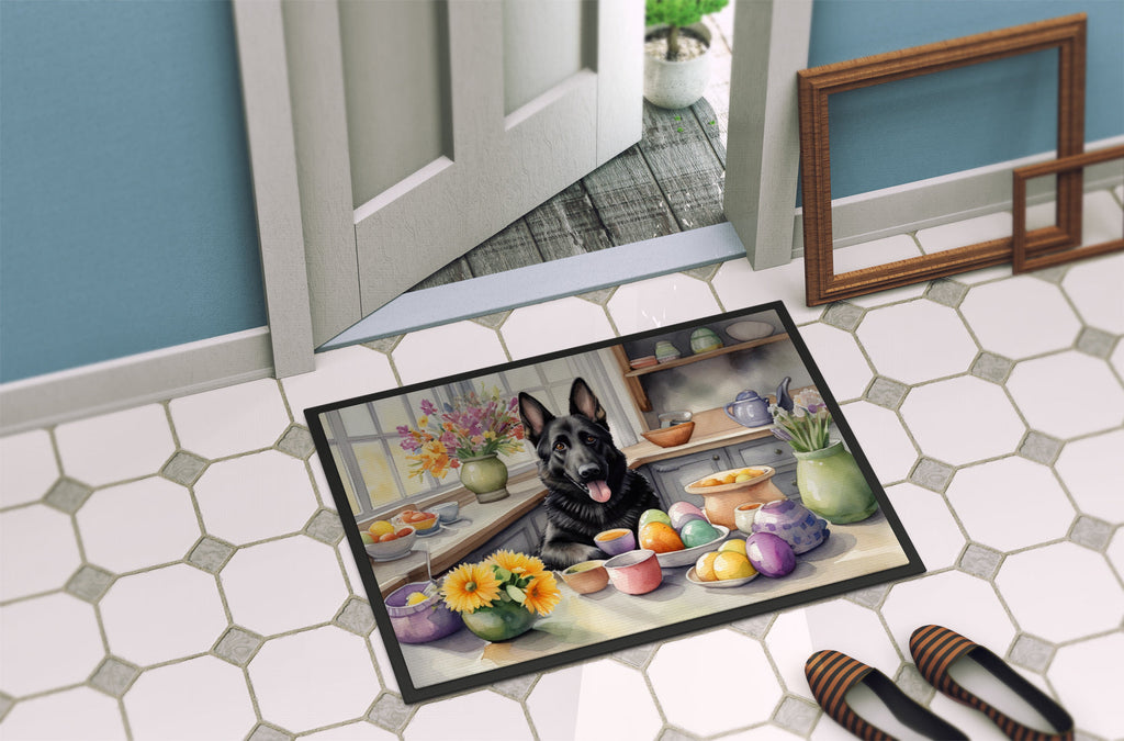 Decorating Easter German Shepherd Doormat Indoor Outdoor 18H X 27W Front Door Mat Rugs for Entryway, Non Slip Washable