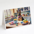 Decorating Easter German Shepherd Greeting Cards Pack of 8 Blank Cards with Envelopes Whimsical A7 Size 5x7