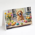 Decorating Easter Golden Retriever Greeting Cards Pack of 8 Blank Cards with Envelopes Whimsical A7 Size 5x7