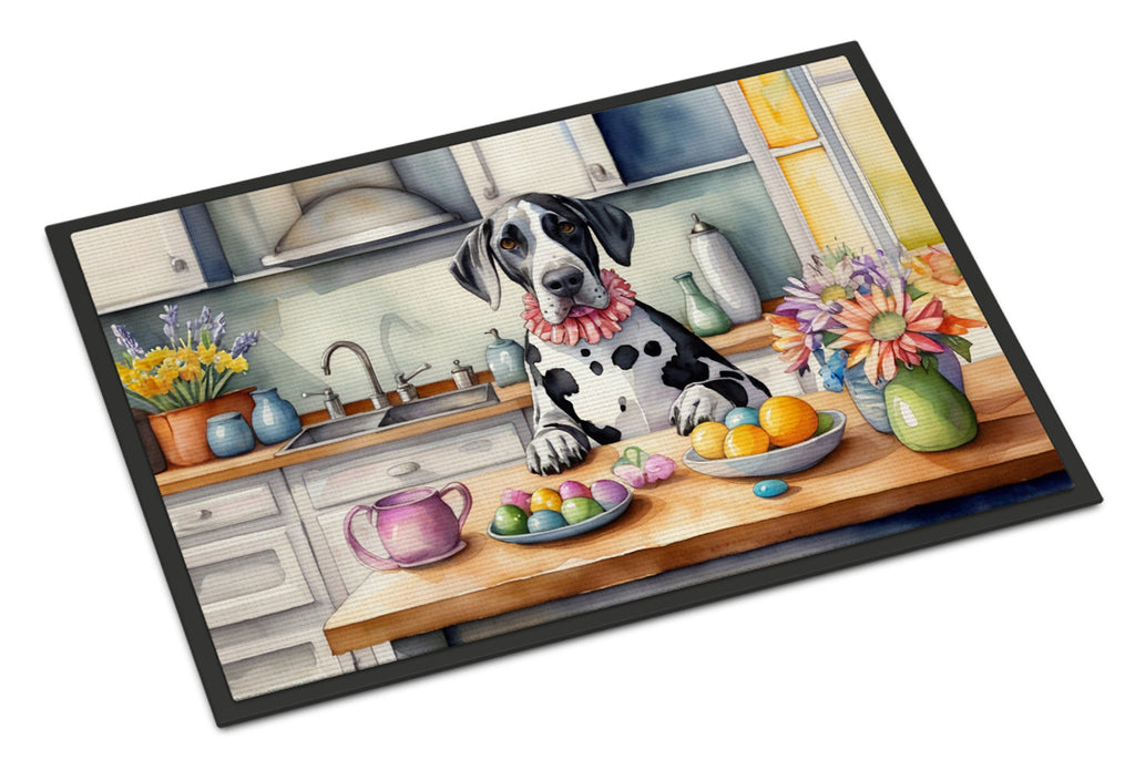 Decorating Easter Great Dane Doormat Indoor Outdoor 24H X 36W Front Door Mat Rugs for Entryway, Non Slip Washable Low Pile,