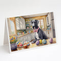 Decorating Easter Great Dane Greeting Cards Pack of 8 Blank Cards with Envelopes Whimsical A7 Size 5x7
