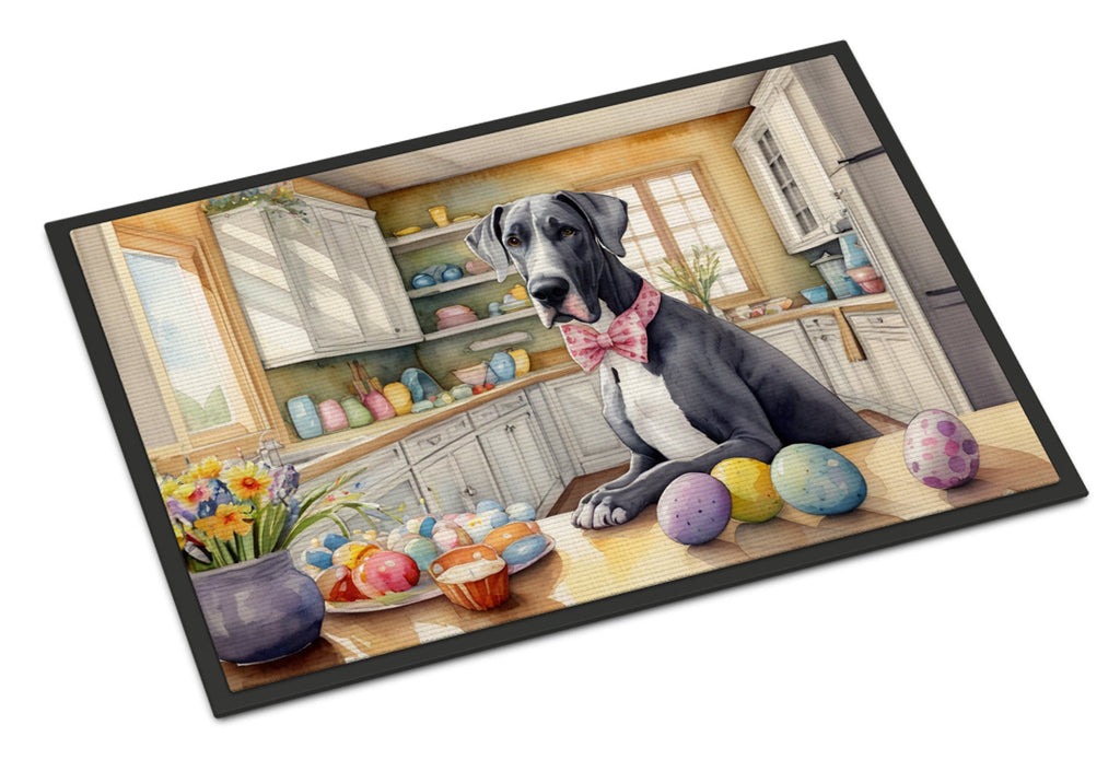 Decorating Easter Great Dane Doormat Indoor Outdoor 24H X 36W Front Door Mat Rugs for Entryway, Non Slip Washable Low Pile,