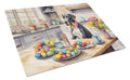Decorating Easter Great Dane Cutting Board Tempered Glass Kitchen Cutting Surface, Heat Resistant Chopping, Non-Slip Feet, Food Prep & Serving