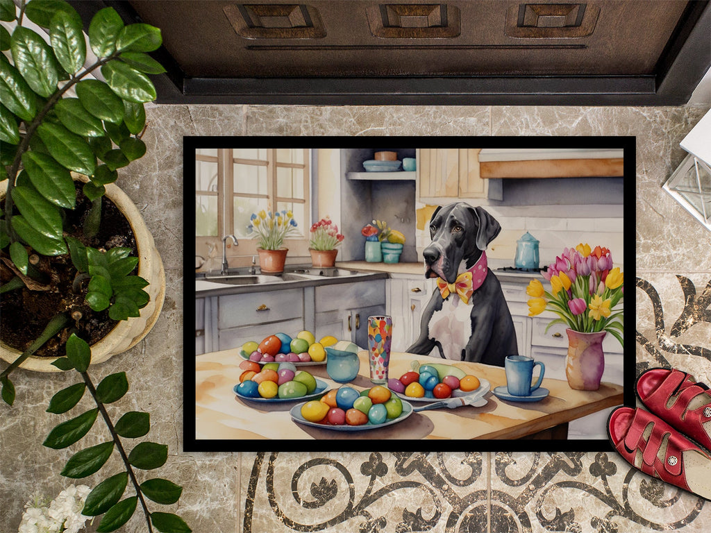 Decorating Easter Great Dane Doormat Indoor Outdoor 18H X 27W Front Door Mat Rugs for Entryway, Non Slip Washable