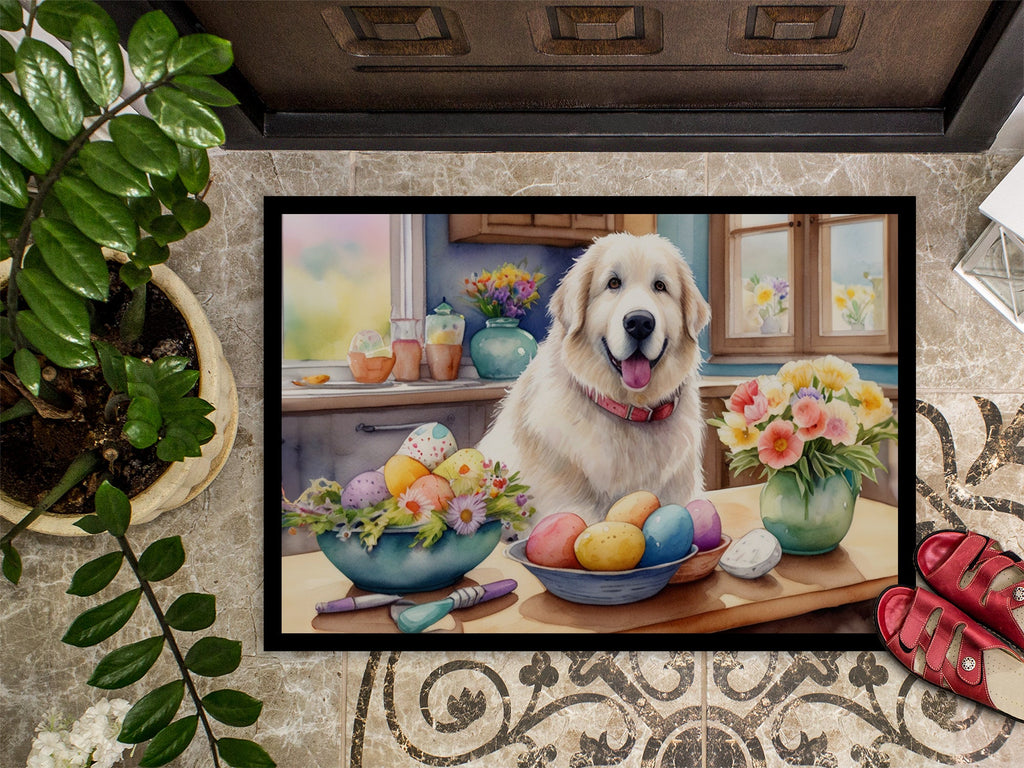 Decorating Easter Great Pyrenees Doormat Indoor Outdoor 24H X 36W Front Door Mat Rugs for Entryway, Non Slip Washable Low Pile,