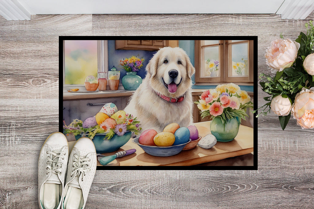 Decorating Easter Great Pyrenees Doormat Indoor Outdoor 18H X 27W Front Door Mat Rugs for Entryway, Non Slip Washable