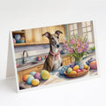 Decorating Easter Greyhound Greeting Cards Pack of 8 Blank Cards with Envelopes Whimsical A7 Size 5x7