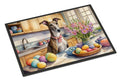 Decorating Easter Greyhound Doormat Indoor Outdoor 18H X 27W Front Door Mat Rugs for Entryway, Non Slip Washable