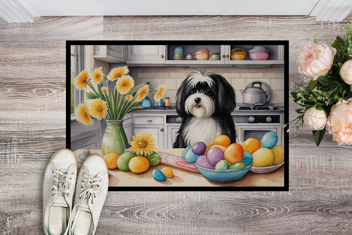 Decorating Easter Havanese Doormat Indoor Outdoor 24H X 36W Front Door Mat Rugs for Entryway, Non Slip Washable Low Pile,