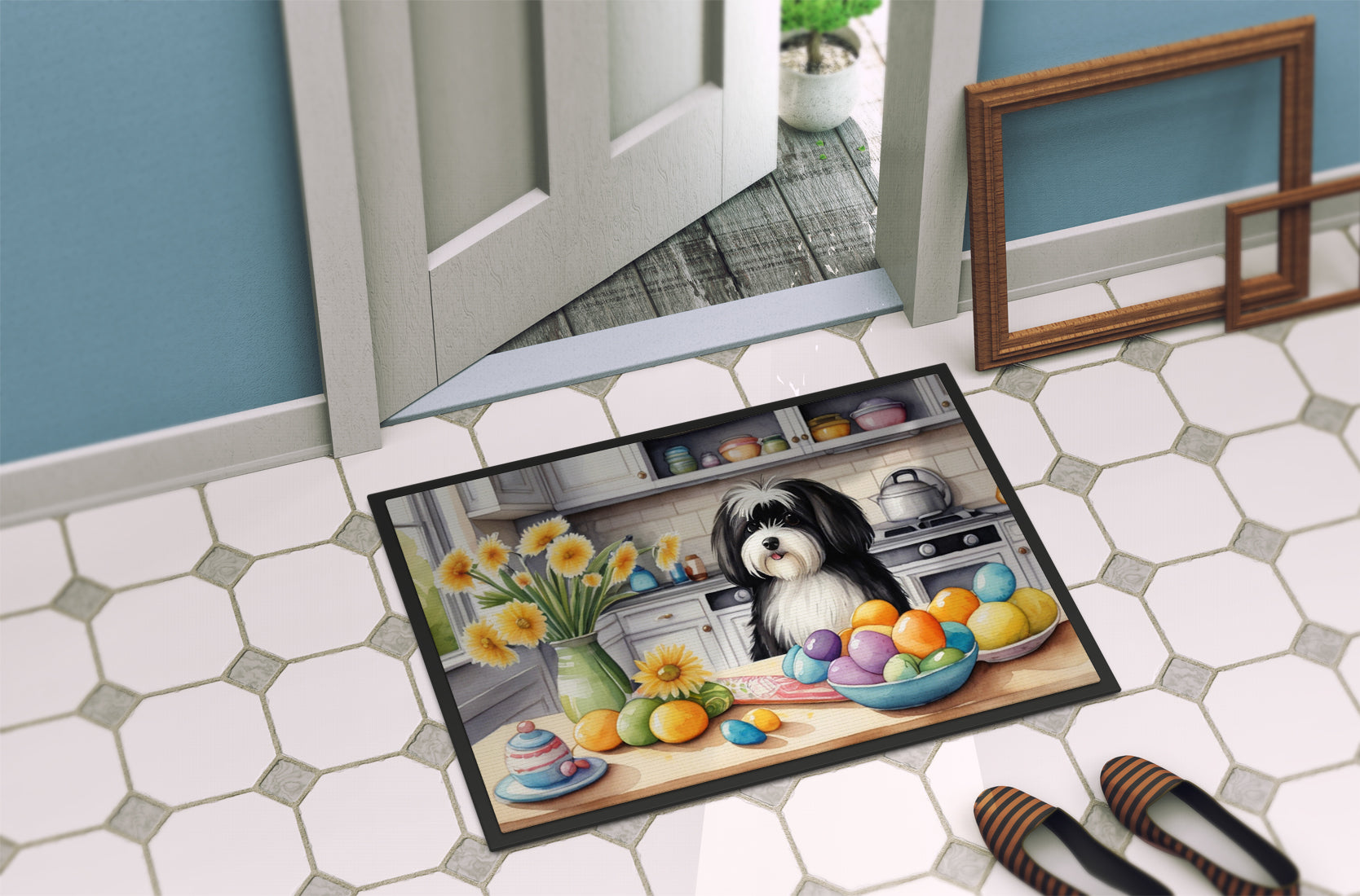 Decorating Easter Havanese Doormat Indoor Outdoor 18H X 27W Front Door Mat Rugs for Entryway, Non Slip Washable