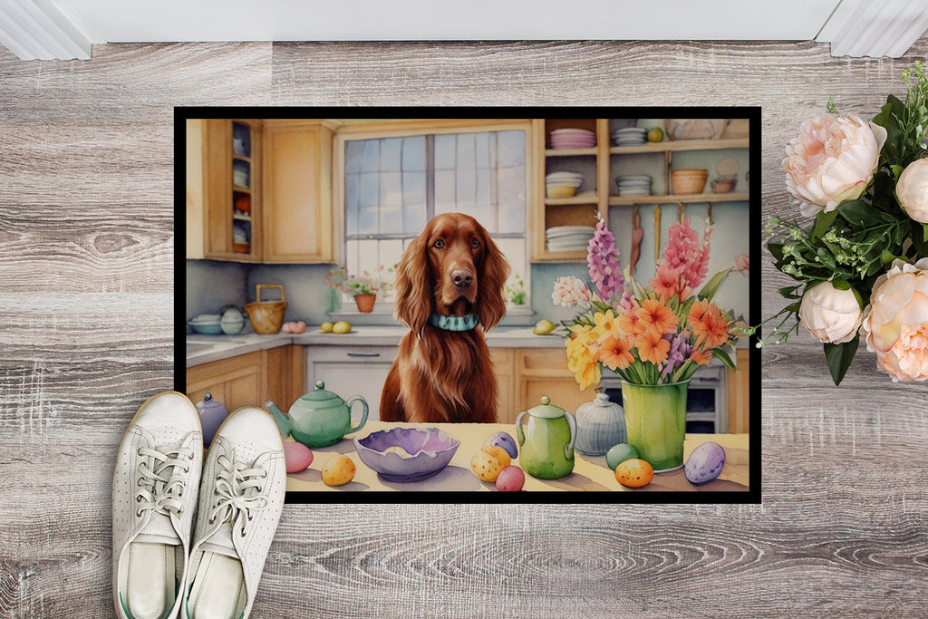 Decorating Easter Irish Setter Doormat Indoor Outdoor 24H X 36W Front Door Mat Rugs for Entryway, Non Slip Washable Low Pile,