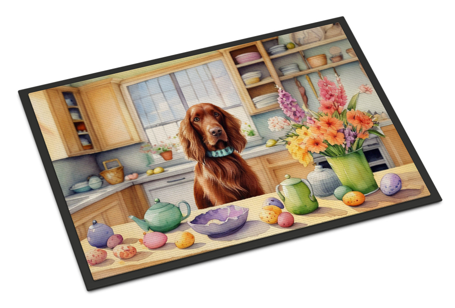 Decorating Easter Irish Setter Doormat Indoor Outdoor 18H X 27W Front Door Mat Rugs for Entryway, Non Slip Washable