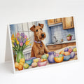 Decorating Easter Irish Terrier Greeting Cards Pack of 8 Blank Cards with Envelopes Whimsical A7 Size 5x7