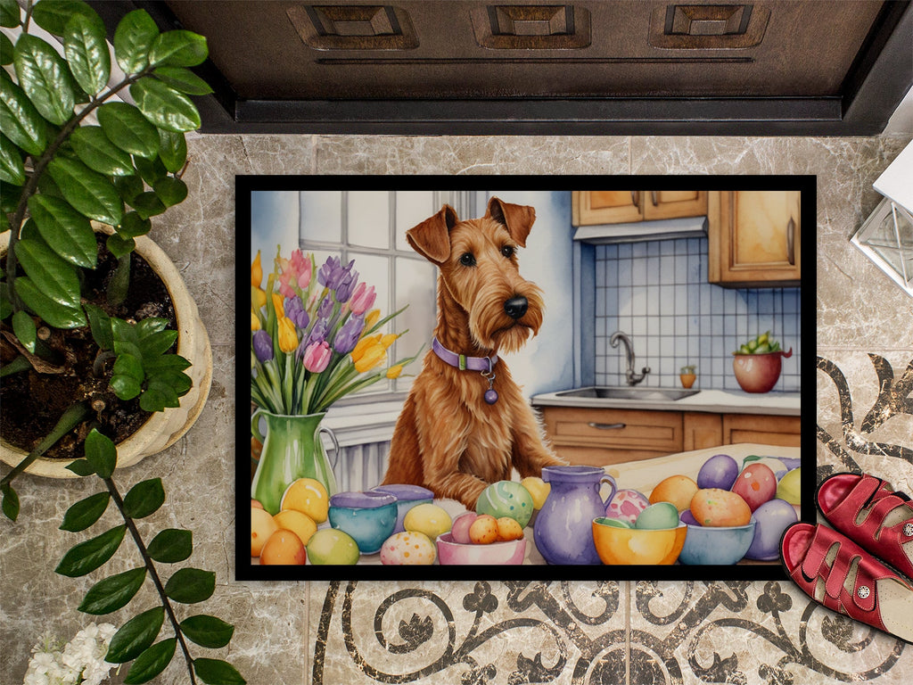 Decorating Easter Irish Terrier Doormat Indoor Outdoor 24H X 36W Front Door Mat Rugs for Entryway, Non Slip Washable Low Pile,