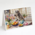 Decorating Easter Irish Wolfhound Greeting Cards Pack of 8 Blank Cards with Envelopes Whimsical A7 Size 5x7
