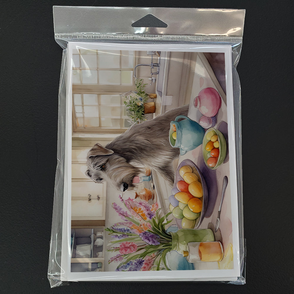 Decorating Easter Irish Wolfhound Greeting Cards Pack of 8 Blank Cards with Envelopes Whimsical A7 Size 5x7