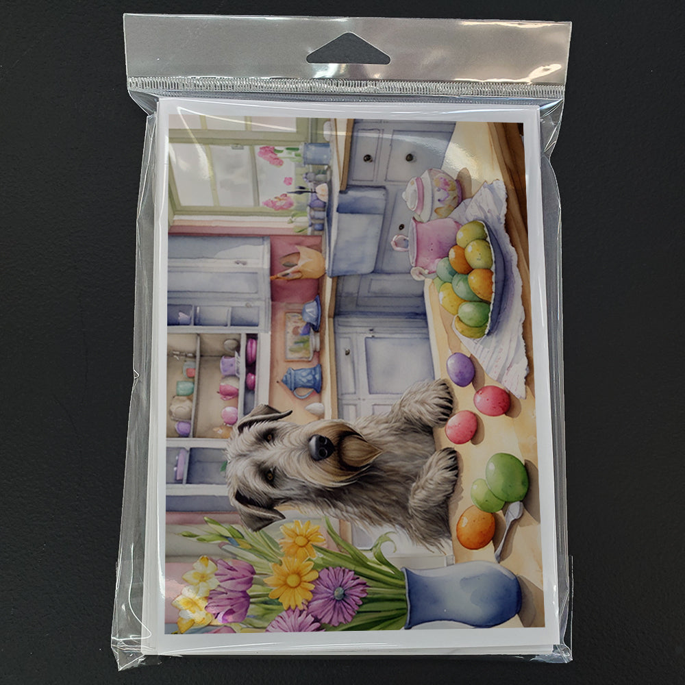 Decorating Easter Irish Wolfhound Greeting Cards Pack of 8 Blank Cards with Envelopes Whimsical A7 Size 5x7