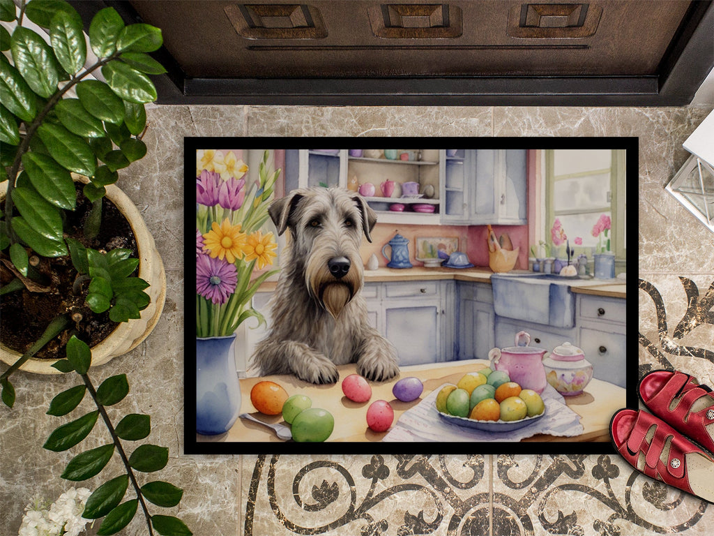 Decorating Easter Irish Wolfhound Doormat Indoor Outdoor 24H X 36W Front Door Mat Rugs for Entryway, Non Slip Washable Low Pile,