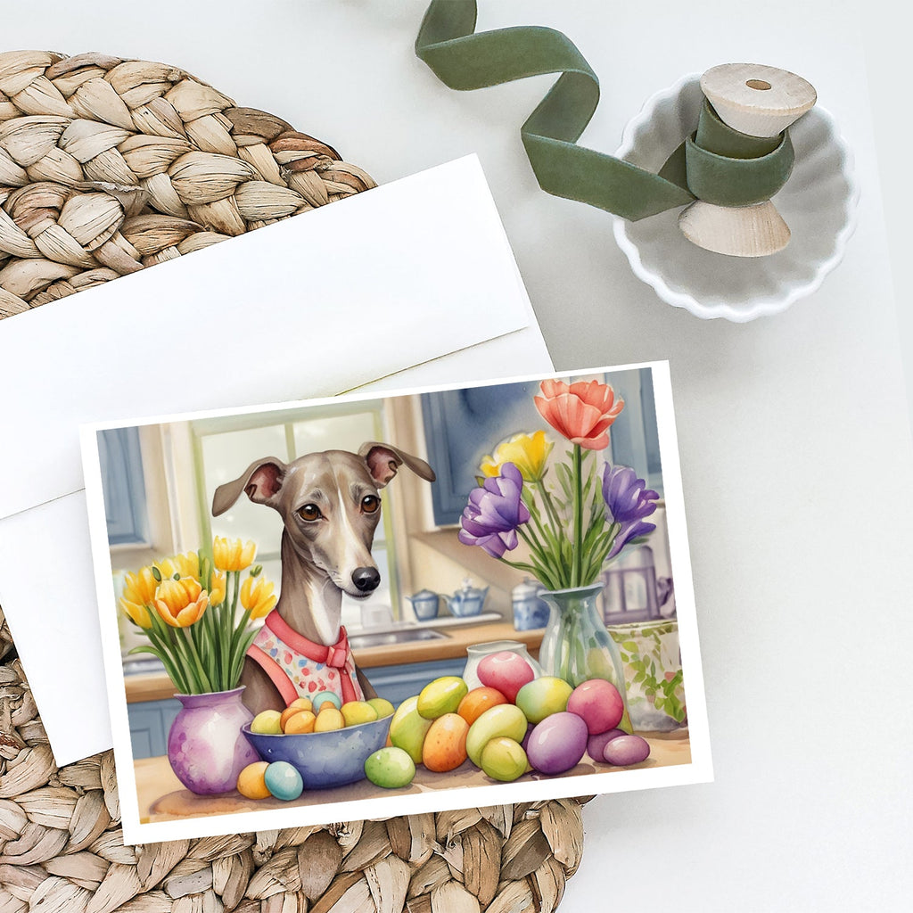 Decorating Easter Italian Greyhound Greeting Cards Pack of 8 Blank Cards with Envelopes Whimsical A7 Size 5x7
