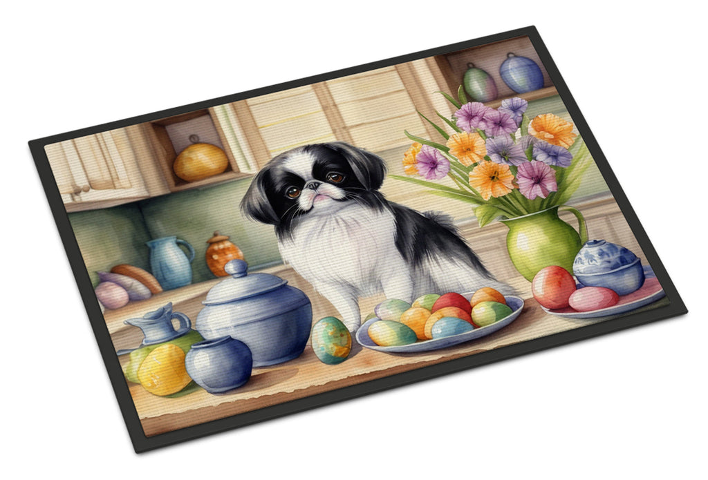 Decorating Easter Japanese Chin Doormat Indoor Outdoor 24H X 36W Front Door Mat Rugs for Entryway, Non Slip Washable Low Pile,