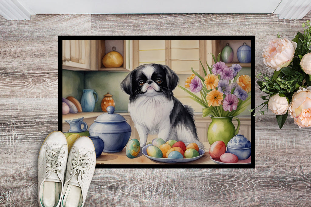 Decorating Easter Japanese Chin Doormat Indoor Outdoor 24H X 36W Front Door Mat Rugs for Entryway, Non Slip Washable Low Pile,