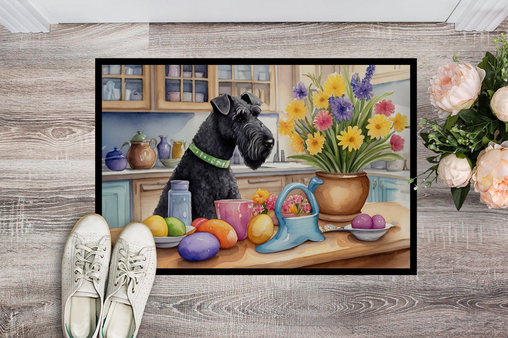 Decorating Easter Kerry Blue Terrier Doormat Indoor Outdoor 18H X 27W Front Door Mat Rugs for Entryway, Non Slip Washable