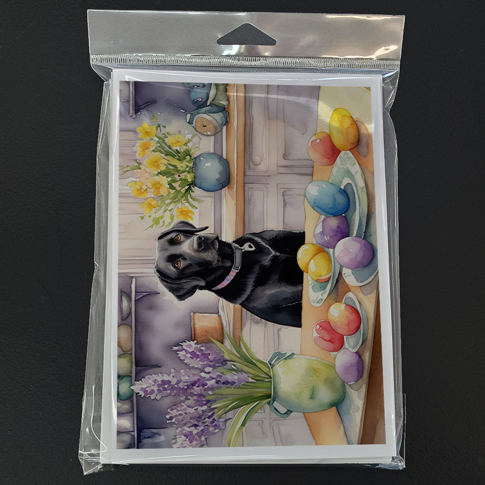 Decorating Easter Black Labrador Retriever Greeting Cards Pack of 8 Blank Cards with Envelopes Whimsical A7 Size 5x7