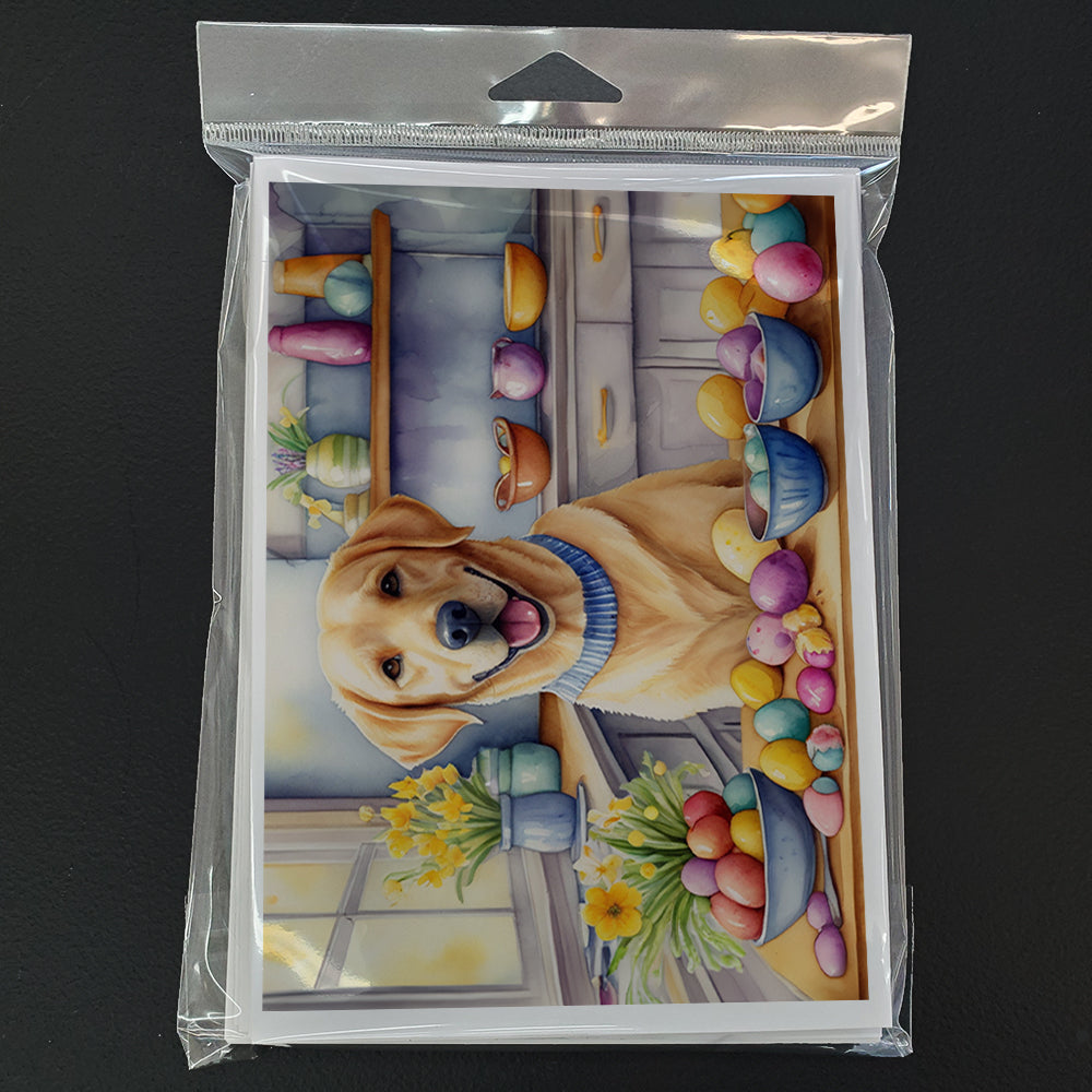 Decorating Easter Yellow Labrador Retriever Greeting Cards Pack of 8 Blank Cards with Envelopes Whimsical A7 Size 5x7