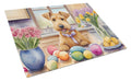 Decorating Easter Lakeland Terrier Cutting Board Tempered Glass Kitchen Cutting Surface, Heat Resistant Chopping, Non-Slip Feet, Food Prep & Serving