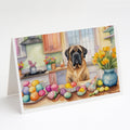 Decorating Easter Mastiff Greeting Cards Pack of 8 Blank Cards with Envelopes Whimsical A7 Size 5x7