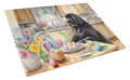Decorating Easter Newfoundland Cutting Board Tempered Glass Kitchen Cutting Surface, Heat Resistant Chopping, Non-Slip Feet, Food Prep & Serving