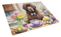 Decorating Easter Newfoundland Cutting Board Tempered Glass Kitchen Cutting Surface, Heat Resistant Chopping, Non-Slip Feet, Food Prep & Serving