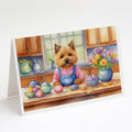 Decorating Easter Norwich Terrier Greeting Cards Pack of 8 Blank Cards with Envelopes Whimsical A7 Size 5x7