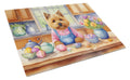 Decorating Easter Norwich Terrier Cutting Board Tempered Glass Kitchen Cutting Surface, Heat Resistant Chopping, Non-Slip Feet, Food Prep & Serving