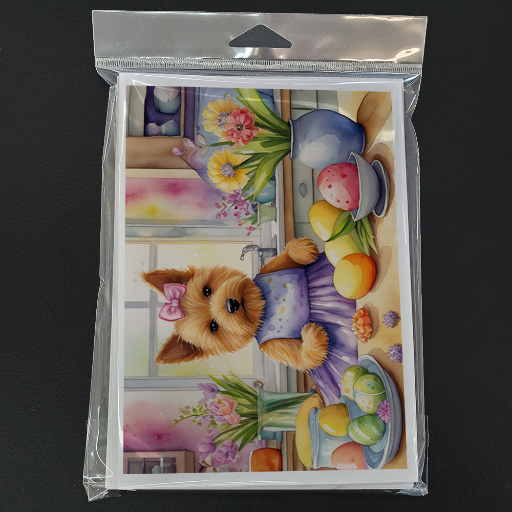 Decorating Easter Norwich Terrier Greeting Cards Pack of 8 Blank Cards with Envelopes Whimsical A7 Size 5x7