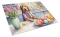 Decorating Easter Otterhound Cutting Board Tempered Glass Kitchen Cutting Surface, Heat Resistant Chopping, Non-Slip Feet, Food Prep & Serving