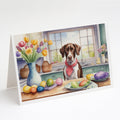 Decorating Easter Pointer Greeting Cards Pack of 8 Blank Cards with Envelopes Whimsical A7 Size 5x7