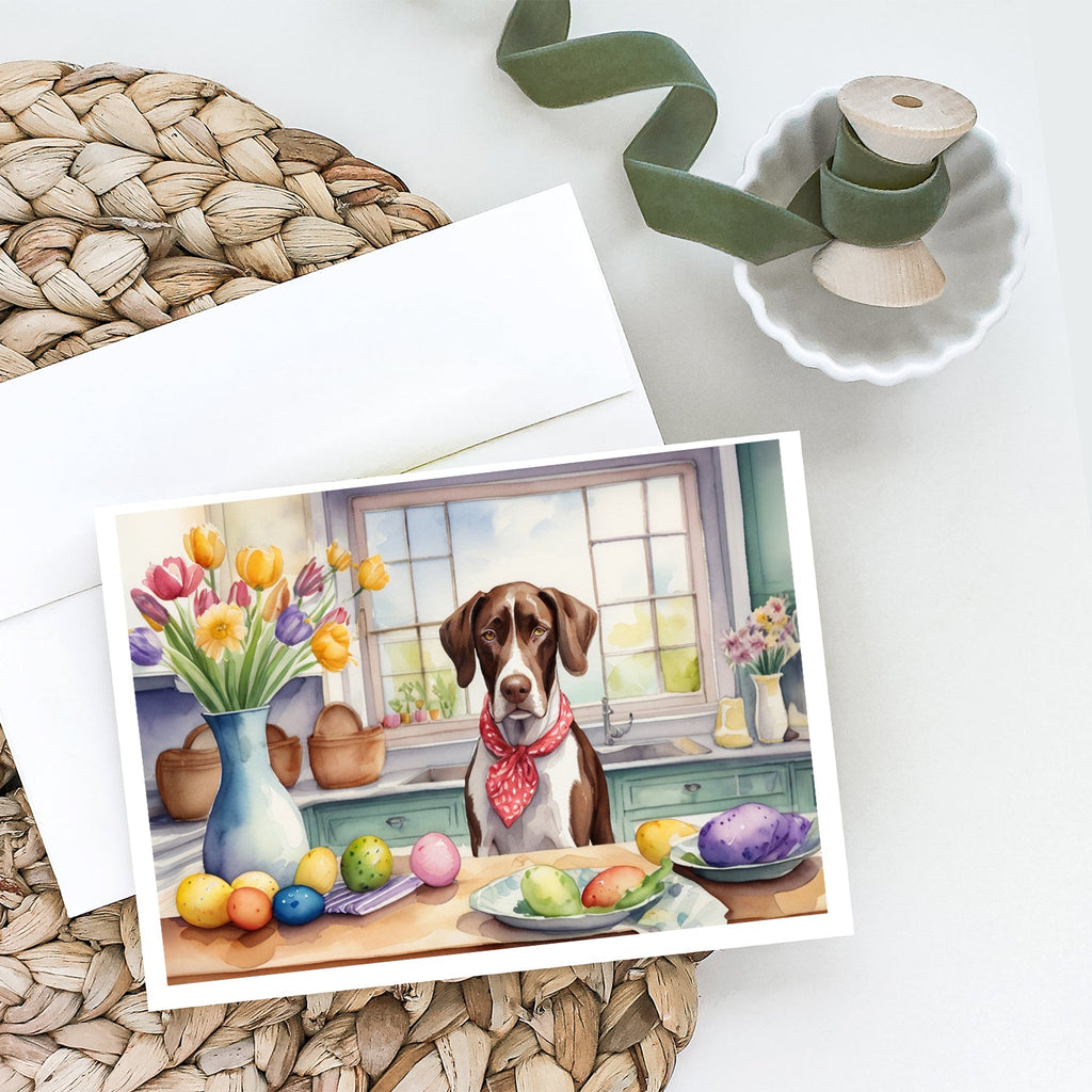 Decorating Easter Pointer Greeting Cards Pack of 8 Blank Cards with Envelopes Whimsical A7 Size 5x7