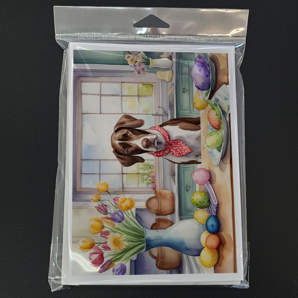 Decorating Easter Pointer Greeting Cards Pack of 8 Blank Cards with Envelopes Whimsical A7 Size 5x7