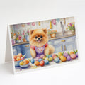 Decorating Easter Pomeranian Greeting Cards Pack of 8 Blank Cards with Envelopes Whimsical A7 Size 5x7