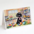 Decorating Easter Black Poodle Greeting Cards Pack of 8 Blank Cards with Envelopes Whimsical A7 Size 5x7