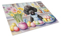 Decorating Easter Black Poodle Cutting Board Tempered Glass Kitchen Cutting Surface, Heat Resistant Chopping, Non-Slip Feet, Food Prep & Serving