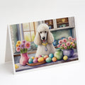 Decorating Easter White Poodle Greeting Cards Pack of 8 Blank Cards with Envelopes Whimsical A7 Size 5x7