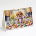 Decorating Easter Poodle Greeting Cards Pack of 8 Blank Cards with Envelopes Whimsical A7 Size 5x7