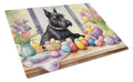 Decorating Easter Scottish Terrier Cutting Board Tempered Glass Kitchen Cutting Surface, Heat Resistant Chopping, Non-Slip Feet, Food Prep & Serving