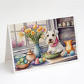 Decorating Easter Sealyham Terrier Greeting Cards Pack of 8 Blank Cards with Envelopes Whimsical A7 Size 5x7