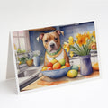 Decorating Easter Staffordshire Bull Terrier Greeting Cards Pack of 8 Blank Cards with Envelopes Whimsical A7 Size 5x7