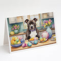 Decorating Easter Staffordshire Bull Terrier Greeting Cards Pack of 8 Blank Cards with Envelopes Whimsical A7 Size 5x7